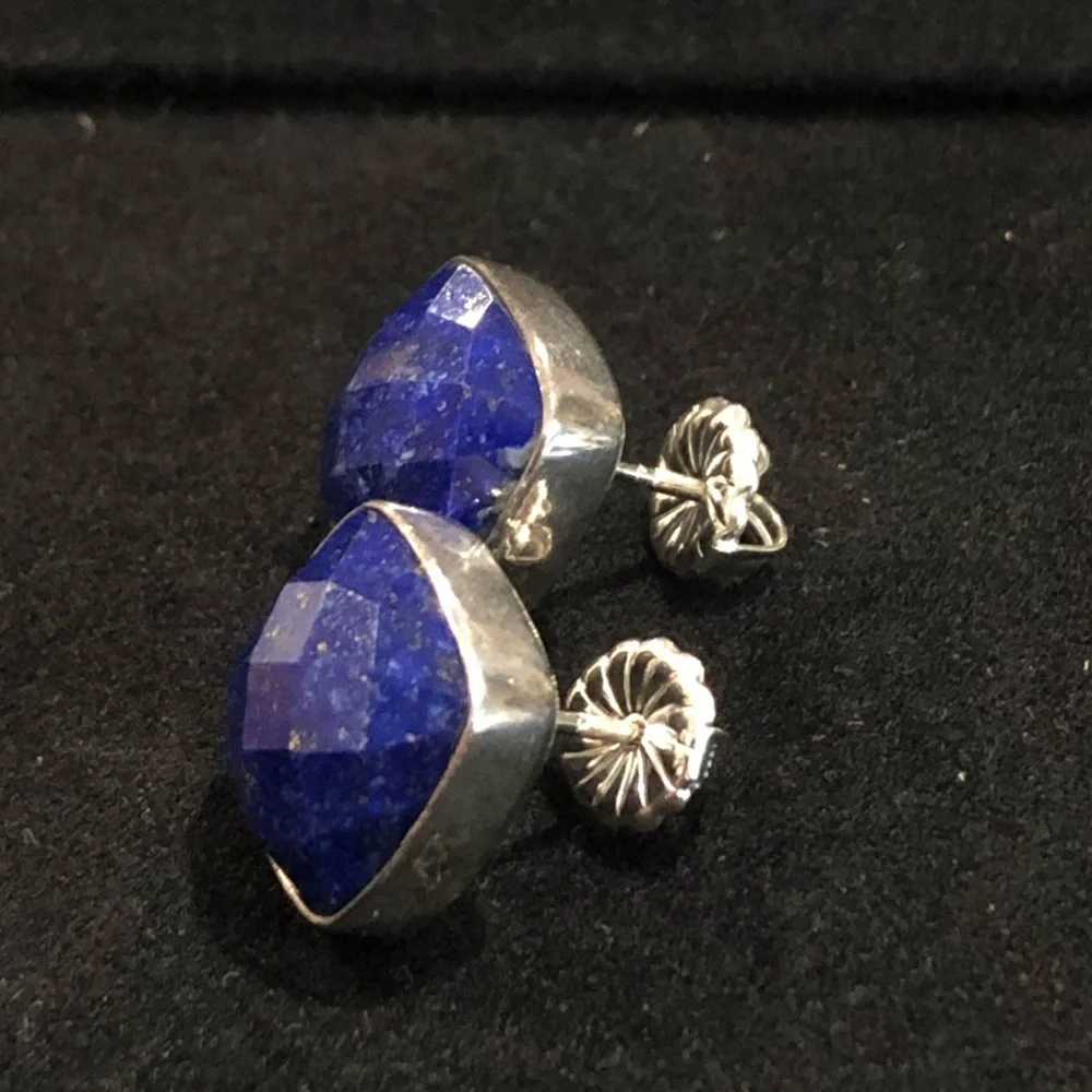 JAY KING DTR Desert Trading Lapis Lazuli Faceted Sterling Silver Earrings NIB